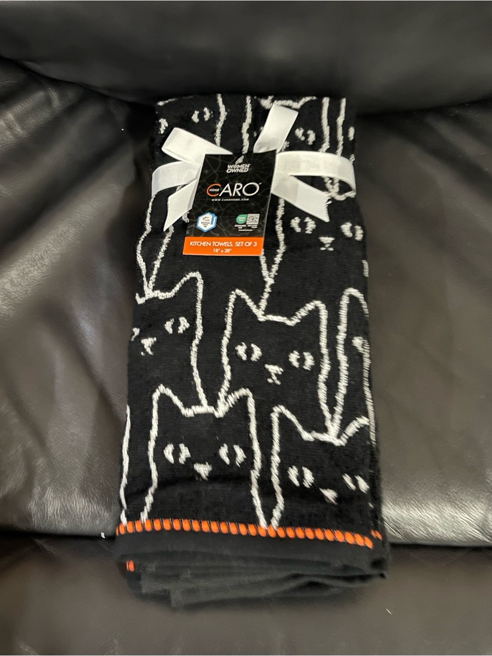 Halloween CARO HOME Kitchen Towels - Halloween Black Cats Kitchen Towels (3)